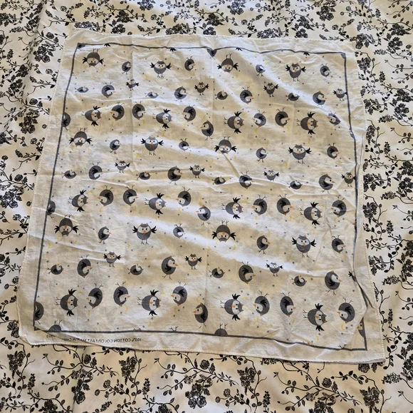 Charming Owl Print Cotton Bandana - Picture 3 of 3